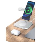 شارژر بی سیم مگ سیف فست شارژ کوتتسی Coteetci 3in1 Magsafe magnetic wireless fast charging 32103-GY