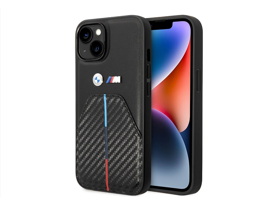 قاب فیبر کربن و چرم آیفون 14 پلاس طرح بی ام و ام3 CG Mobile iphone 14 Plus BMW M3 Carbon Fiber & Leather Case