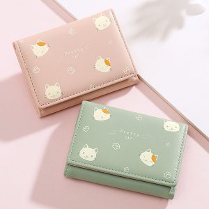 کیف پول دخترانه کوچک Taomicmic Y8303 Cat Print Short Wallet