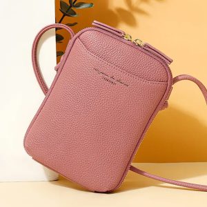 کیف دوشی زنانه زیپی طرح چرم TAOMICMIC D7078 Fashion Design Crossbody Bag