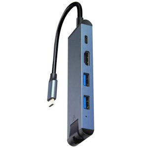 هاب تایپ سی پنج پورت کوتتسی Coteetci HDMI USB3.0*2 ·PD3.0 Gigabit Ethernet 16002