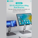 هولدر رومیزی موبایل و تبلت تاشو کوتتسی سازگار با آیفون Coteetci SD-55 Aluminum Alloy iPad/Phone Bracket 51014