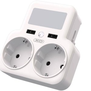 چندراهی برق 2 سوکت و 2 پورت یواس بی ایکس او XO WL09 EU Smart Wall Plug Adapter