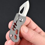 چاقو آنباکسینگ تیتانیومی تاشوی قابل آویز از دسته کلید Portable sharp mini folding knife