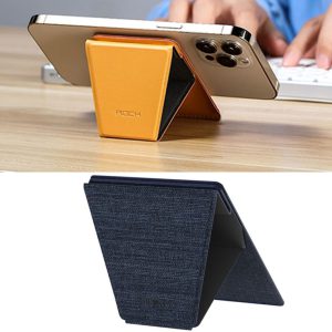 پایه نگهدارنده و کیف کارت اعتباری مگنتی چرمی آیفون سری 12 راک ROCK RPH0968 Magnetic Card holder Stand