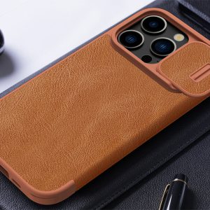 کیف کلاسوری آیفون 15 پرو نیلکین Nillkin Apple iPhone 15 Pro Qin Pro leather case