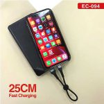 کابل شارژ یو اس بی به میکرو یو اس بی پاوربانکی 25 سانتی متری ارلدام Earldom EC-094M USB Data Cable 25cm