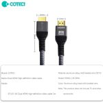 کابل دو سر اچ دی ام آی 3 متری کوتتسی Coteetci dual HDMI video cable 87107