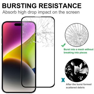 گلس تمام صفحه گوشی آیفون 15 و آیفون 15 پرو full glass screen protector apple iphone 15/15 Pro