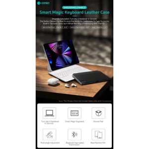 کاور کیبورددار مگنتی هوشمند آیپد 12.9 اینچ کوتسی Coteci Magic Keyboard Ipad 12.9 64013