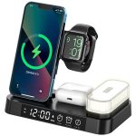 شارژر بی سیم، هولدر موبایل، چراغ خواب و ساعت زنگ‌دار توآکلو Tuocalo 4 in 1 Wireless Charging Station A37