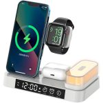 شارژر بی سیم، هولدر موبایل، چراغ خواب و ساعت زنگ‌دار توآکلو Tuocalo 4 in 1 Wireless Charging Station A37