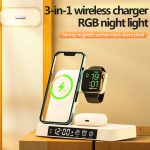 شارژر بی سیم، هولدر موبایل، چراغ خواب و ساعت زنگ‌دار توآکلو Tuocalo 4 in 1 Wireless Charging Station A37