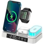 شارژر بی سیم، هولدر موبایل، چراغ خواب و ساعت زنگ‌دار توآکلو Tuocalo 4 in 1 Wireless Charging Station A37