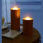 چراغ خواب شارژی طرح شمع چوبی Wood LED Candlelight Simulation Wax Candle Night Light