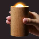 چراغ خواب شارژی طرح شمع چوبی Wood LED Candlelight Simulation Wax Candle Night Light