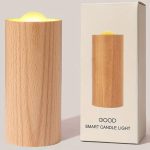 چراغ خواب شارژی طرح شمع چوبی Wood LED Candlelight Simulation Wax Candle Night Light