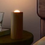 چراغ خواب شارژی طرح شمع چوبی Wood LED Candlelight Simulation Wax Candle Night Light