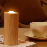 چراغ خواب شارژی طرح شمع چوبی Wood LED Candlelight Simulation Wax Candle Night Light