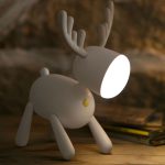 چراغ رومیزی سیلکونی فانتزی شارژی طرح گوزن L17 Cartoon deer small night light USB charging