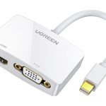 مبدل مینی دیسپلی پورت به وی جی ای و اچ دی ام آی یوگرین Ugreen Mini Displayport 20421 Lightning to HDMI VGA Converter Adapter_J43