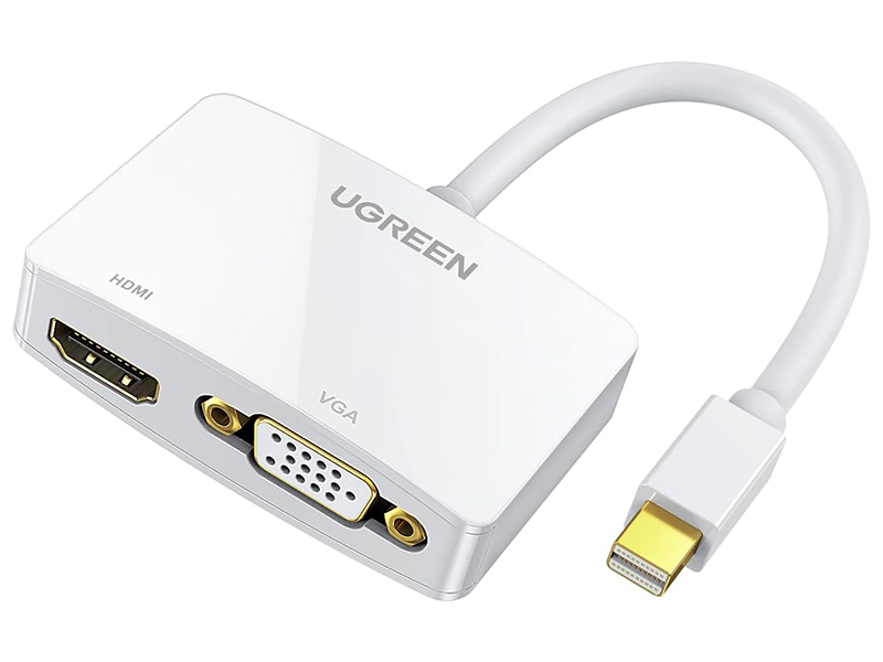 مبدل مینی دیسپلی پورت به وی جی ای و اچ دی ام آی یوگرین Ugreen Mini Displayport 20421 Lightning to HDMI VGA Converter Adapter_J43