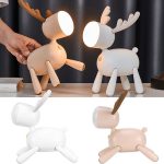 چراغ رومیزی سیلکونی فانتزی شارژی طرح گوزن L17 Cartoon deer small night light USB charging