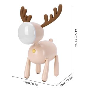 چراغ رومیزی سیلکونی فانتزی شارژی طرح گوزن L17 Cartoon deer small night light USB charging