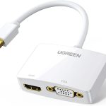 مبدل مینی دیسپلی پورت به وی جی ای و اچ دی ام آی یوگرین Ugreen Mini Displayport 20421 Lightning to HDMI VGA Converter Adapter_J43