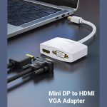 مبدل مینی دیسپلی پورت به وی جی ای و اچ دی ام آی یوگرین Ugreen Mini Displayport 20421 Lightning to HDMI VGA Converter Adapter_J43