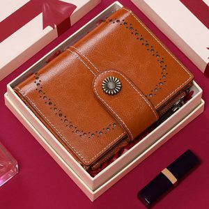 کیف پول زنانه چرمی تاشو IOS/Aiguoshi Cowhide women’s folding wallet 2045