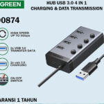 هاب یو اس بی 4 پورت یوگرین Ugreen 4IN1 USB HUB 3.0 Adapter cm613-90874