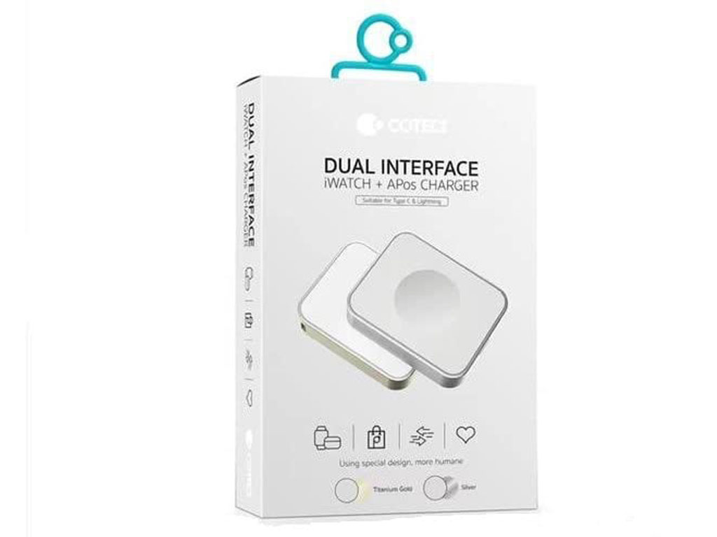 شارژر بی سیم اپل واچ و ایرپاد پرو 2 کوتسی Coteeci Dual Interface Apple Watch and Airpods Wireless Charger 26005