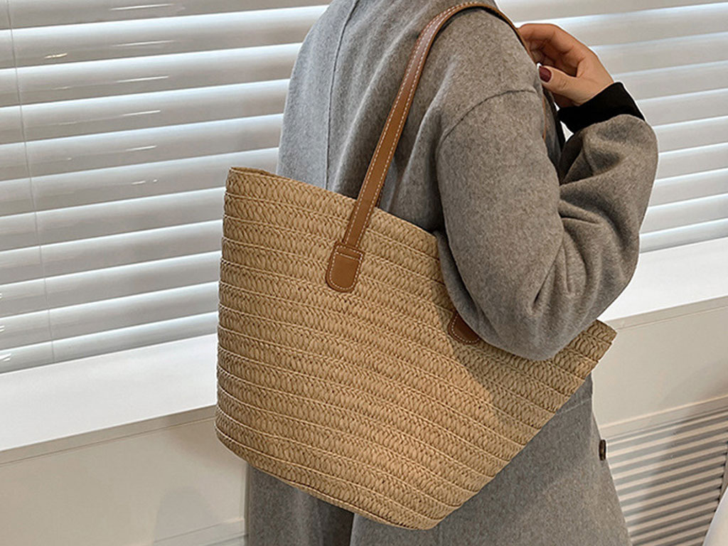 کیف دوشی زنانه حصیری IOS/Aiguoshi New Tote Women's Bags Straw 6787